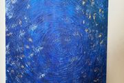 Blue textured painting