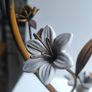 Antique 1930s French Botanical Gilt Metal & Porcelain Candelabra Image 3