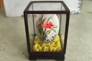 vintage chinese hand painted egg box antique