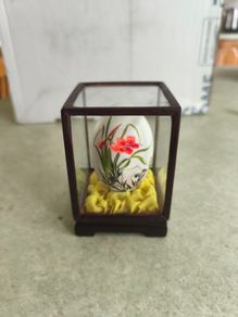 vintage chinese hand painted egg box antique