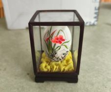 vintage chinese hand painted egg box antique