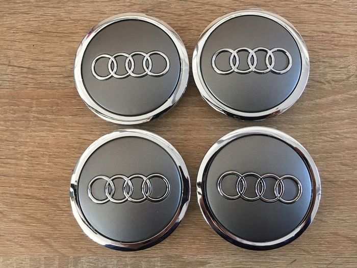 Full Set 69mm Audi Centre Caps - Grey