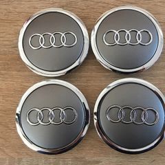 Full Set 69mm Audi Centre Caps - Grey