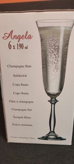 Bohemia Angela 6 Champagne Flute in box.