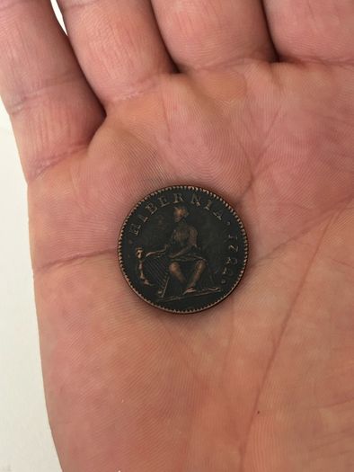 Reproduction cooper coin Ireland Halfpenny 1722 Woods with Harp at left Scarce original worth big money