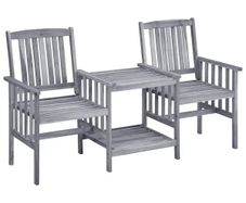 Garden Chairs with Tea Table 159x61x92 cm Solid Acacia Wood