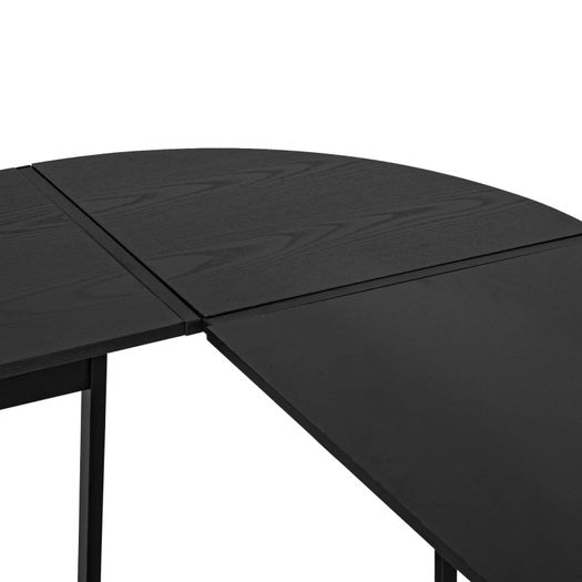 L Shape Computer Desk Corner Display Table Laptop Study Desk Minimalist Space Saving Wood Steel Gaming PC Workstation for Home Office 112.5x152x74cm Black