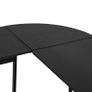 L Shape Computer Desk Corner Display Table Laptop Study Desk Minimalist Space Saving Wood Steel Gaming PC Workstation for Home Office 112.5x152x74cm Black Image 3