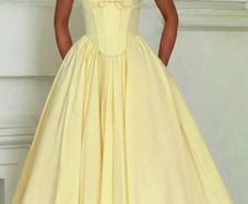 Shein V-Neck Bow Tie Decor Strapless Backless Fitted Princess Style Elegant Dresses size XS