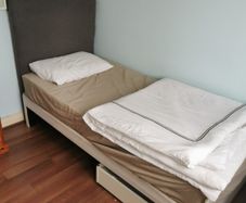 Single bed and mattress