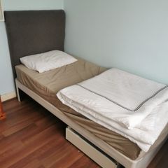 Single bed and mattress