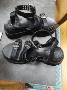 Bershka black platform sandals