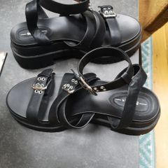 Bershka black platform sandals