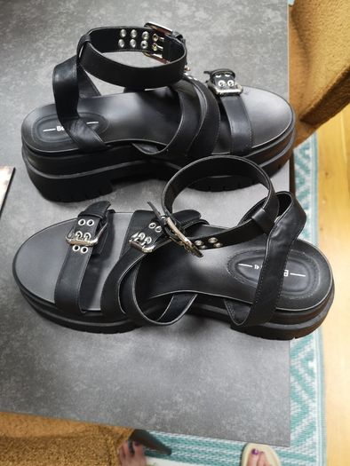 Bershka black platform sandals