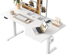 L-shaped Height Adjustable Desk, 160 x (60-90 cm), Electric Standing Desk