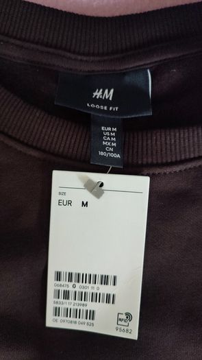 h&m  black brown loose fit medium sweatshirt men
