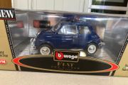 Fiat 500 Scale 1/16 Rare Blue finish New Burago