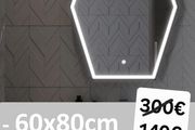 LED Bathroom Mirror 60x80cm Black Frame