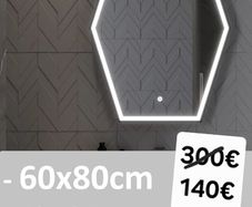 LED Bathroom Mirror 60x80cm Black Frame