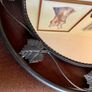 Large Vintage Style Circular Wall Mirror Black Wrought Iron Scroll Edge Metal Frame Vine Leaf Leaf Motifs Image 8