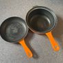 Made in France Cast Iron Marmitout 3 in 1 Saucepan Frying Pan 22 Orange Le Creuset style Image 3