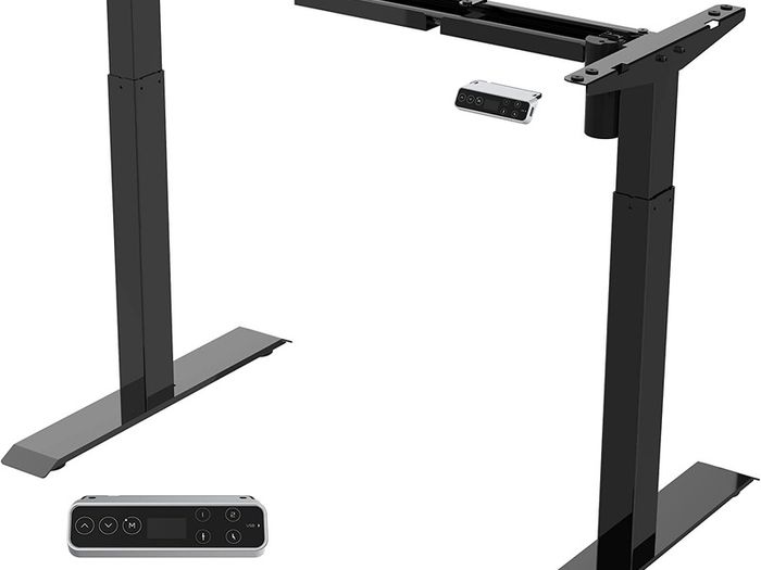 _Electrically height-adjustable desk with collision protection, memory control and soft start / stop function (black)