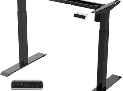 _Electrically height-adjustable desk with collision protection, memory control and soft start / stop function (black)