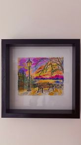 Watercolour - Sunset by the Lake