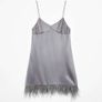 Zara Satin Dress With Feathers Image 2
