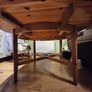 Round Extendable Pine Dining Table Solid Wood Image 2