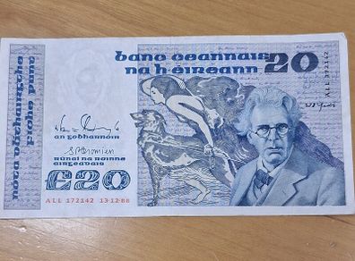 Irish Bank Notes - Yeats - 20 Punt Note