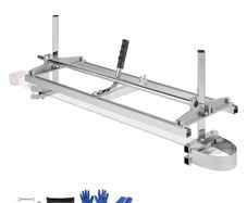 Portable Sawmill 35.6cm-91.4cm Guide Bar Galvanized Steel Chainsaw Planking 0.5cm-30cm Thickness, Wood Lumber Cross Cutting Saw Mill for Builders and Woodworkers, Silver