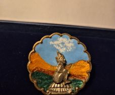 Bernard Instone Vintage Art Deco Antique Enamelled Pixie / faerie & Landscape Brooch