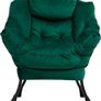 Armchair Comfy Chair Living Room Armchair Velvet Chair Accent Chair Reading Chair Relax Arm Chair Lounge Chair Bedroom Chair with Steel Frame, Green Image 4