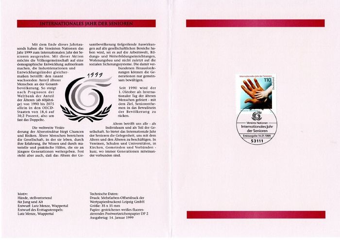 1999 Bundes Republic Deutschland (Germany) Federal Annual Stamp EFT Collection with 42 images of contents