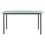 Garden Table Light Grey 150x90x74 cm Aluminium and Glass Image 2