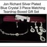 Jon Richard Silver Plater Blue Crystal 3 x Piece Matching Teardrop Boxed Gift Set. NIB Image 6