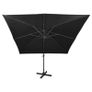 Cantilever Umbrella with Pole and LED Lights Black 300 cm Image 7