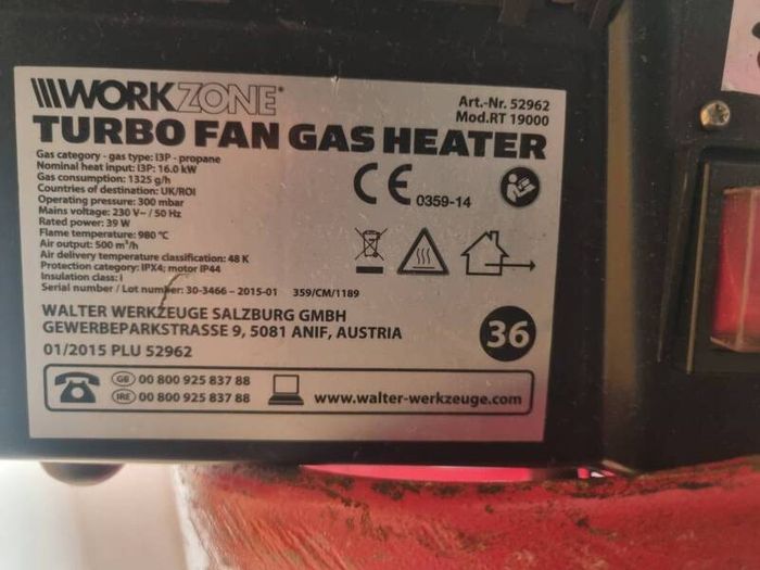 Industrial Turbo fan gas heater