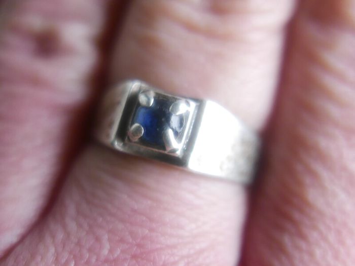 Antique Sterling Silver 925 Sapphire Ring