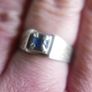 Antique Sterling Silver 925 Sapphire Ring Image 10