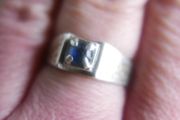 Antique Sterling Silver 925 Sapphire Ring