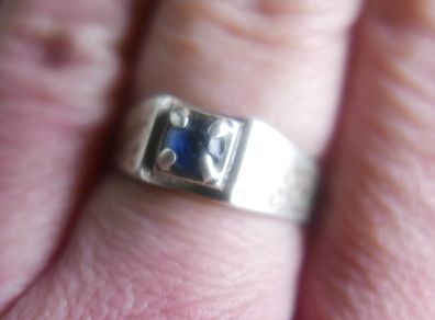 Antique Sterling Silver 925 Sapphire Ring