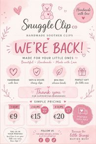Personalised silicone Soother Clips