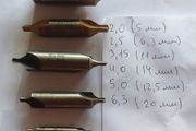 6pcs USSR HSS Combined Center Drill Bits Set NOS Soviet R6M5 Lathe 2.0-6.3mm.