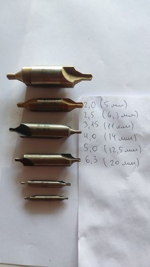 6pcs USSR HSS Combined Center Drill Bits Set NOS Soviet R6M5 Lathe 2.0-6.3mm.