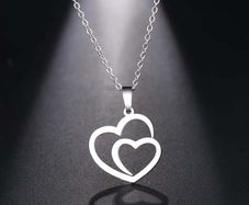 Stainless steel hearts necklace