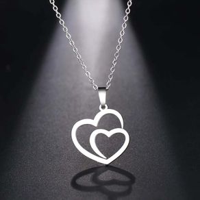 Stainless steel hearts necklace