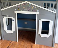 Childs single bunk bed with playhouse