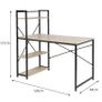 BRAND NEW Modern Style Computer Desk with 4 Tiers Bookshelf for Home Office Studying Living Room Furniture Image 4